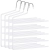 SONGMICS Set de 4 umerase pentru pantaloni, anti-alunecare, capacitate 5 perechi per umeras, 32cm, alb Household NewTrend