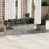 Gossi set canapele de gradina cu perne, 6 piese gri deschis poliratan