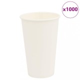 VidaXL Cești de cafea din h&acirc;rtie 1000 buc 16oz 400ml alb 4102793