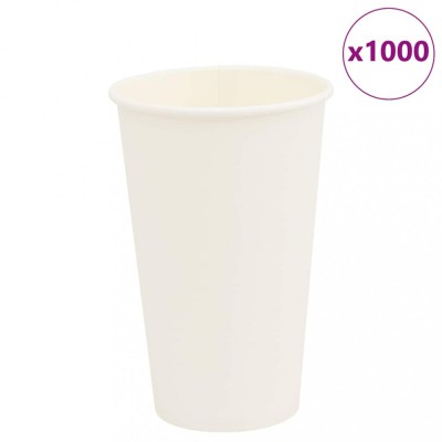 vidaXL Cești de cafea din h&amp;acirc;rtie 1000 buc 16oz 400ml alb 4102793 foto