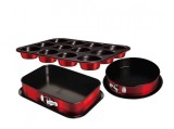 Set 3 tavi pentru cuptor Burgundy Metallic Line BerlingerHaus BH 7635, Berlinger Haus