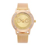 Ceas D&amp;G tip Efb auriu cu bratara din metal cu cristale