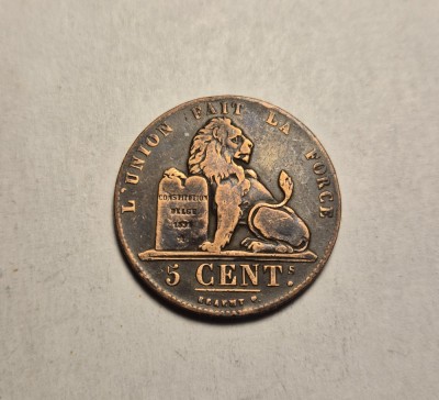 Belgia 5 Centimes 1852 foto