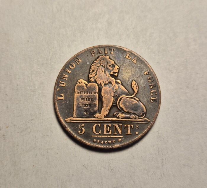 Belgia 5 Centimes 1852