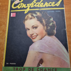 revista confidences(secrete) 2 decembrie 1938-limba franceza,moda,machiaj,retete