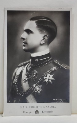 S.A.R . UMBERTO DI SAVOIA , PRINCIPE EREDITARIO , FOTOGRAFIE TIP CARTE POSTALA foto
