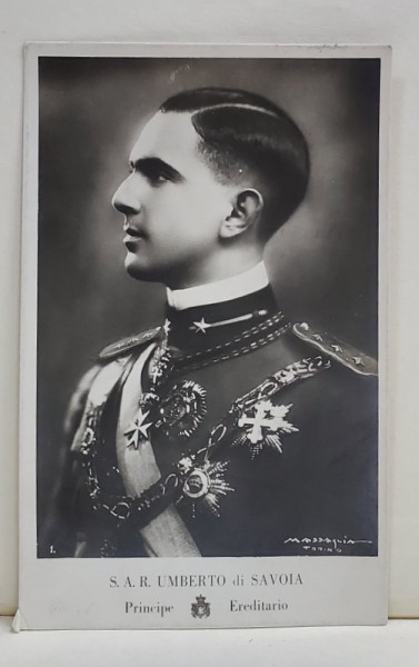 S.A.R . UMBERTO DI SAVOIA , PRINCIPE EREDITARIO , FOTOGRAFIE TIP CARTE POSTALA