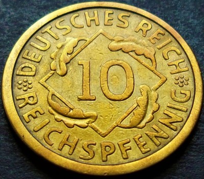 Moneda istorica 10 RENTENPFENNIG (A) - IMPERIUL GERMAN, anul 1925 * cod 606 foto