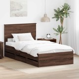 Cumpara ieftin Cadru de pat Stejar inchis 100 x 200 cm Lemn Ingineresc