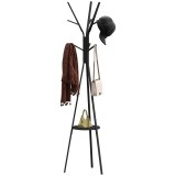HOMCOM Cuier Vertical Modern de Podea pentru Hol, 180cm Inaltime, Negru