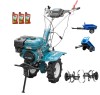 Motocultor Profesional DKD HS 1000B, 7CP, 208CC, Latime 60-80cm, Roti Cauciuc, Remorca Compatibila