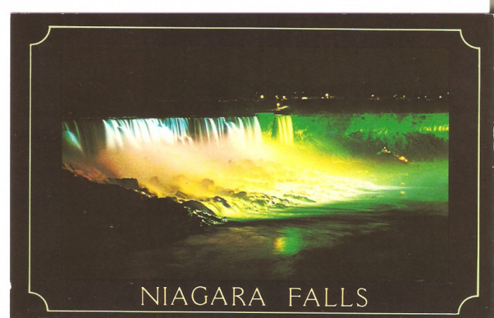 SUA AMERICAN Falls Illuminated TAKEN FROM Niagara Falls Canada