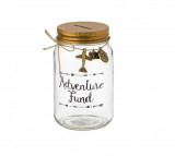 Cumpara ieftin Pusculita Adventure Fund, tip borcan, Sticla,8x14 cm, Oem