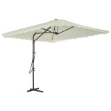 vidaXL Umbrelă soare de exterior, st&acirc;lp din oțel, nisipiu, 250x250 cm 44882