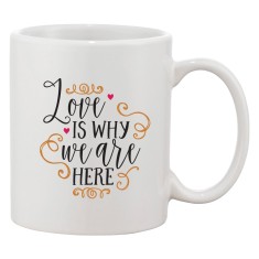 Cana alba personalizata 'Love is why we are here', INOVATIX&reg;. 330ml