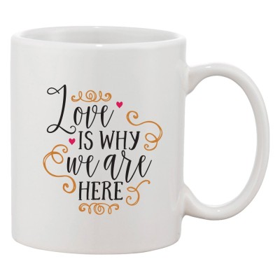 Cana alba personalizata &amp;#039;Love is why we are here&amp;#039;, INOVATIX&amp;reg;. 330ml foto