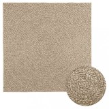 VidaXL Covor ZIZUR aspect iută, 120x120cm, pentru interior și exterior