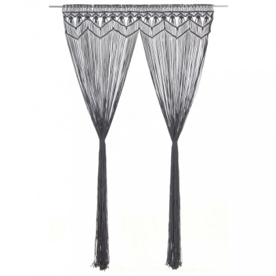 Gossi perdea macrame, antracit, 140 x 240 cm, bumbac foto