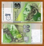!!! RARR : SLOVACIA - 20 COROANE 2000 , COMM. MILLENNIUM - P 34 - UNC