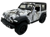Macheta Jeep Wrangler camuflaj alb sunete lumini deschide usile 1/36