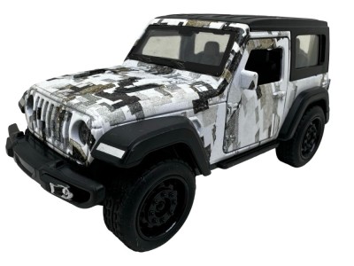 Macheta Jeep Wrangler camuflaj alb sunete lumini deschide usile 1/36 foto