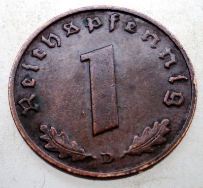 B.056 GERMANIA 1 REICHSPFENNIG 1938 D foto