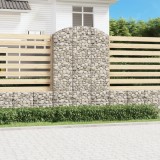 Cumpara ieftin Cos Gabion Arcuit Gossi, 150x50x220/240cm, Fier Galvanizat, Argintiu, Bariera Gradina, Decorativ, Fonoizolant, Umplere Pietre