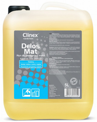 Clinex Delos Mat, 5 Litri, Cu Pulverizator, Solutie Pentru Curatat Mobila, Fara Efect De Stralucire foto