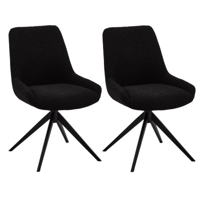Set of 2 Black Dining Chairs Helena foto