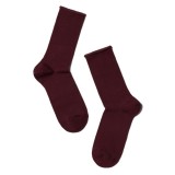Șosete damă din bumbac fără elastic, Conte Elegant Comfort 000, 36-37 (23), Bordo