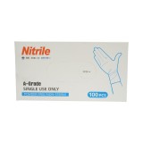 Manusi din nitril albastre nepudrate cu textura aderenta pe degete, marimea M 100 buc/cutie