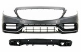 Bara Fata cu Difuzor Spate si Ornamente evacuare Mercedes C-Class A205 Cabrio C205 Coupe (2014-2019) Facelift Design Negru Crom Performance AutoTuning, KITT