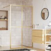 VidaXL Paravan de duș walk-in, auriu 140x195cm sticlă ESG transparentă 154951