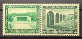 Germania / Deutsches Reich 1936 Pereche Orizontală de Carnet "Winterhilfswerk - Bauten" (5+3 Rpf &amp; 6+4 Rpf Verde) Neștampilată - CKL2