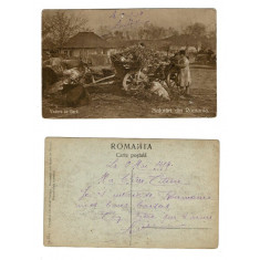 Salutari din Romania, vedere la tara, ilustrata 1919