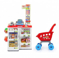 Set de joaca Malplay Supermarket cu carucior, casa de marcat, accesorii, sunete si lumini foto