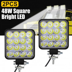 Set 2 x Proiector LED auto offroad 48W foto