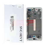 LCD+Touchscreen cu Rama Samsung Galaxy S21 FE / G990 WHITE Original Service Pack