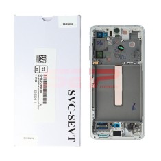 LCD+Touchscreen cu Rama Samsung Galaxy S21 FE / G990 WHITE Original Service Pack