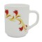 Set 6 Cani din Opal Albe Model Red Lily 250ml DNC52055