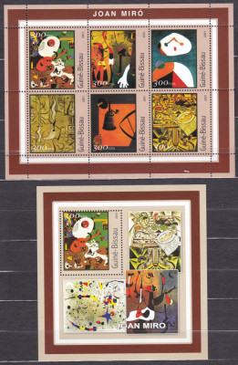 DB1 Pictura Guineea Joan Miro Ms + SS MNH foto