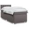 vidaXL Pat box spring cu saltea, gri, 80x200 cm, piele ecologică 3286098