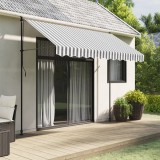 vidaXL P&acirc;nză fald copertină de rezervă, dungi antracit și albe, 3 m 367786