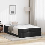 vidaXL Cadru de pat cu saltea Negru 120 x 200 cm Piele artificială