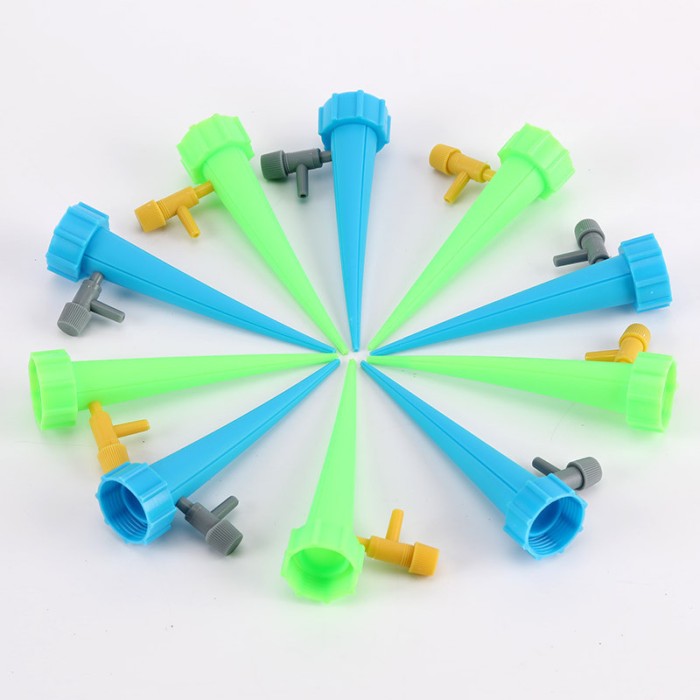 Set 10 adapatori de flori automat, Sunmostar, Plastic, Albastru/Verde