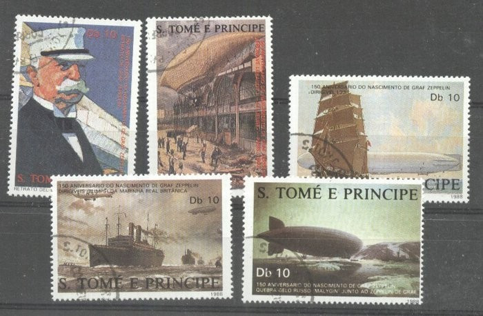 Sao Tome e Principe 1988 Ships, Zeppelins, used M.267