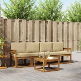 vidaXL Set de canapele de exterior cu pernă 5 pcs Natural și Bej 3365966