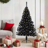 vidaXL Pom de Crăciun artificial pre-iluminat Negru 150 cm PVC 3397124