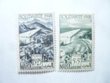 2 Timbre MAROC colonie franceza 1949- Solidaritate - Posta Aeriana , Aviatie