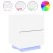 Noptiera cu lumini LED, alb, lemn prelucrat